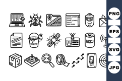 Cybersecurity Icon Vector Set for Digital Projects Product Image 1