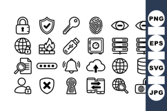 Minimalist Cybersecurity Icon Vector Set For UX Design Product Image 1