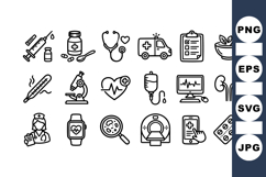 Line Medical Icon Set For Healthcare Projects Product Image 1