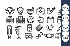 Medical Healthcare Icon Vector Set For Design Product Image 1