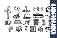 Eco Friendly Gardening And Energy Icons Set Product Image 1
