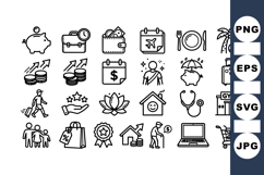 Minimalist Finance And Travel Icon SVG Set Product Image 1