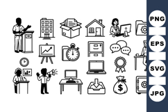 Business Office Icons Vector Set For Professionals Product Image 1