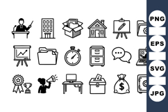 Business Office Icon Vector Set for Presentations Product Image 1