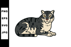 Clouded leopard resting with detailed fur pattern vector ill Product Image 1