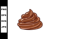 Chocolate cream swirl dessert topping vector illustration in Product Image 1