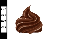 Chocolate swirl dessert cream vector illustration with rich Product Image 1