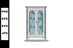 Vintage style glass cabinet furniture with decorative detail Product Image 1