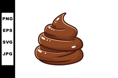 Cartoon style chocolate swirl dessert illustration with glos Product Image 1