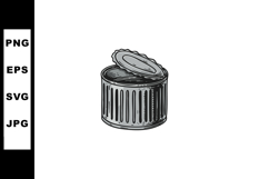 Opened metal trash can with lid in vintage style vector illu Product Image 1