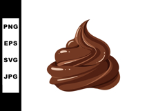 Chocolate frosting swirl vector illustration in brown color Product Image 1
