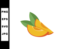 Fresh mango slices with green leaves vector illustration in Product Image 1