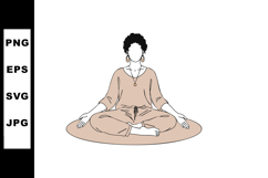 Woman Meditating in Cross Legged Pose Wearing Comfortable Cl Product Image 1