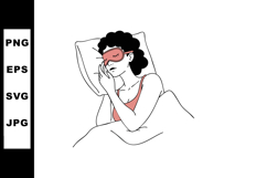 Woman Wearing Sleep Mask Resting in Bed for Healthy Sleep Ro Product Image 1