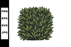 Green leaf bush dense foliage natural garden shrub vector il Product Image 1