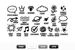 Hand Drawn Doodle Icons Clipart Vector Set Product Image 1
