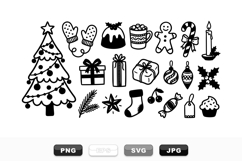 Hand Drawn Christmas Holiday Clipart Bundle Product Image 1
