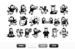 Chinese New Year Horse SVG Cartoon Clipart Set Product Image 1