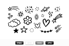 Hand Drawn Star and Heart Clipart Bundle for Crafts Product Image 1