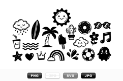 Hand Drawn Summer Doodle Clipart Bundle For Crafts Product Image 1