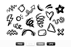 Hand Drawn Doodle Shapes SVG Clipart Set Product Image 1