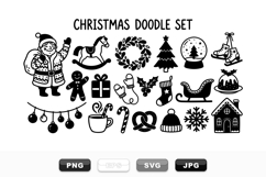 Hand Drawn Christmas Doodle Clipart Bundle Product Image 1