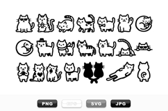 Adorable Cat Doodle Clipart SVG Bundle for Crafts Product Image 1