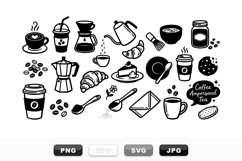 Black Coffee And Tea Vector Clipart Collection Product Image 1