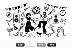 Retro Disco Party SVG Clipart Bundle for Invitations Product Image 1