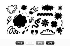 Retro Comic Vector Ink Shapes Bundle Product Image 1