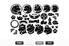Chinese Zodiac Horse Emblems Vector Clipart Set Product Image 1