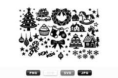 Hand Drawn Christmas Holiday Clipart Bundle Set Product Image 1