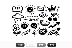Hand Drawn Doodle Svg Clipart Set For Crafts Product Image 1