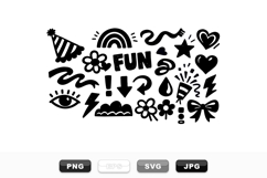 Hand Drawn Fun Doodle Icon Clipart Bundle Product Image 1