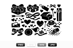 Romantic Gift Box Vector Clipart Bundle Set Product Image 1