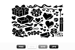 Gift Box And Ribbon Clipart Bundle For Valentines Product Image 1