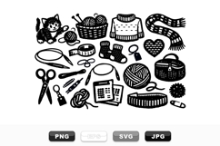 Knitting Craft Clipart Vector Bundle for DIY Projects Product Image 1