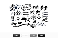 Hand Drawn Doodle Icon Clipart Set for Crafts Product Image 1