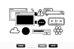 Hand Drawn Web Interface Icon Set Bundle Product Image 1