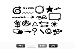 Hand Drawn Arrow Doodle Vector Clipart Set Product Image 1