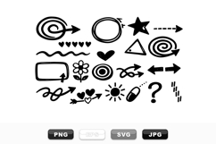 Hand Drawn Arrow Doodle Vector Clipart Set Product Image 1