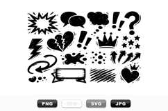 Hand Drawn Comic Style Icon Vector Set Bundle Product Image 1