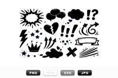 Hand Drawn Comic Style Vector Elements Pack Product Image 1