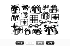 Hand Drawn Gift Box Clipart Bundle For Holidays Product Image 1