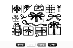 Hand Drawn Gift Box Clipart Bundle for Holidays Product Image 1