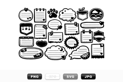 Hand Drawn Notebook Label Clipart Bundle Set Product Image 1