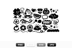 Hand Drawn Cute Doodle Cartoon Vector Clipart Set Product Image 1