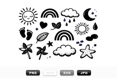 Hand Drawn Baby Weather Icon Clipart Set Product Image 1