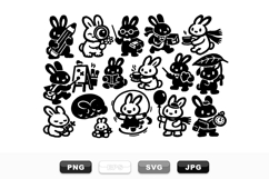 Cute Bunny Silhouette SVG Activity Bundle for Kids Crafts Product Image 1