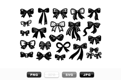 Hand Drawn Vector Bow Clipart Bundle for Crafts Product Image 1